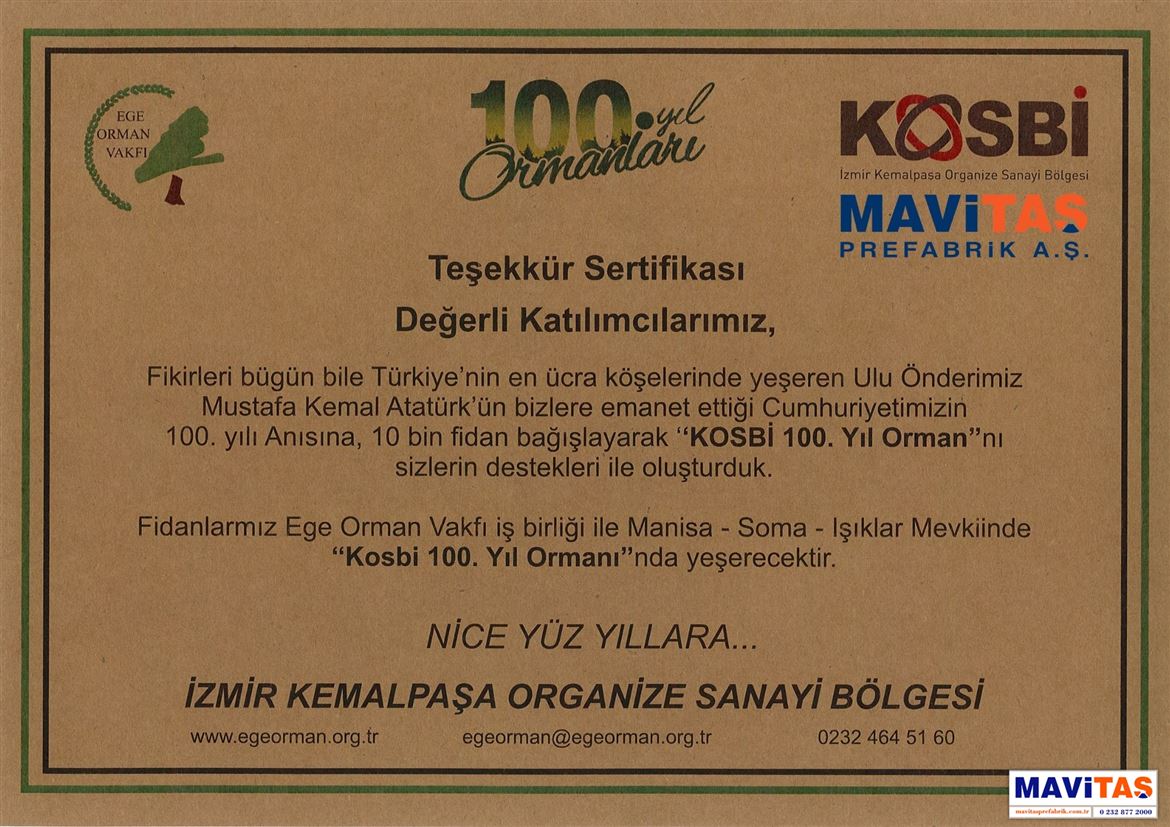 100. YIL ORMANLARI  YEŞERİYOR.